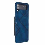For Samsung Galaxy Z Flip4 Line Pattern Skin Feel Leather Phone Case(Black)
