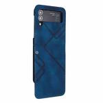 For Samsung Galaxy Z Flip4 Line Pattern Skin Feel Leather Phone Case(Royal Blue)