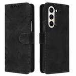 For Samsung Galaxy Z Fold5 Line Pattern Skin Feel Leather Phone Case(Black)
