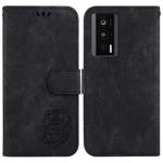 For Redmi K60 / K60 Pro Little Tiger Embossed Leather Phone Case(Black)
