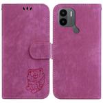 For Xiaomi Redmi A1+ 4G Global Little Tiger Embossed Leather Phone Case(Rose Red)