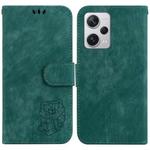 For Redmi Note 12 Pro+ Global Little Tiger Embossed Leather Phone Case(Green)