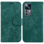 For Xiaomi 12T / 12T Pro Little Tiger Embossed Leather Phone Case(Green)
