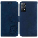 For Redmi Note 11 Pro 4G/5G Global Little Tiger Embossed Leather Phone Case(Dark Blue)