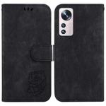 For Xiaomi 12 Lite Little Tiger Embossed Leather Phone Case(Black)