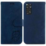For Redmi Note 11 Global / Note 11S Little Tiger Embossed Leather Phone Case(Dark Blue)