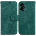 For Xiaomi Poco M4 5G Little Tiger Embossed Leather Phone Case(Green)
