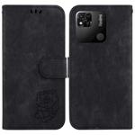 For Xiaomi Redmi 10A Little Tiger Embossed Leather Phone Case(Black)