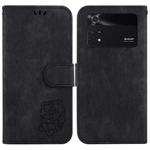 For Xiaomi Poco M4 Pro Little Tiger Embossed Leather Phone Case(Black)
