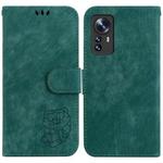 For Xiaomi 12 / 12X Little Tiger Embossed Leather Phone Case(Green)