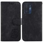 For Xiaomi Mi 11T / 11T Pro Little Tiger Embossed Leather Phone Case(Black)