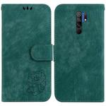 For Redmi 9 / 9 Prime Little Tiger Embossed Leather Phone Case(Green)