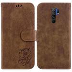 For Redmi 9 / 9 Prime Little Tiger Embossed Leather Phone Case(Brown)