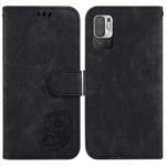 For Redmi Note 10 5G Little Tiger Embossed Leather Phone Case(Black)