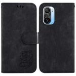 For Redmi K40 / K40 Pro Little Tiger Embossed Leather Phone Case(Black)