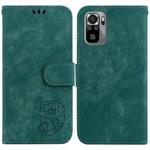 For Redmi Note 10 4G / Note 10S Little Tiger Embossed Leather Phone Case(Green)