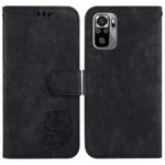 For Redmi Note 10 4G / Note 10S Little Tiger Embossed Leather Phone Case(Black)