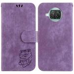 For Xiaomi Mi 10T Lite 5G / Mi 10i 5G Little Tiger Embossed Leather Phone Case(Purple)