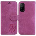 For Xiaomi Mi 10T Pro 5G / Mi 10T 5G Little Tiger Embossed Leather Phone Case(Rose Red)