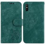 For Xiaomi Redmi 9A Little Tiger Embossed Leather Phone Case(Green)