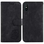 For Xiaomi Redmi 9A Little Tiger Embossed Leather Phone Case(Black)