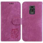 For Redmi Note 9 Pro / 9 Pro Max Little Tiger Embossed Leather Phone Case(Rose Red)