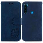 For Xiaomi Redmi Note 8T Little Tiger Embossed Leather Phone Case(Dark Blue)