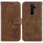 For Xiaomi Redmi Note 8 Pro Little Tiger Embossed Leather Phone Case(Brown)