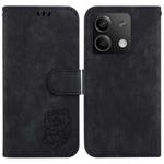 For Xiaomi Redmi Note 13 5G Little Tiger Embossed Leather Phone Case(Black)