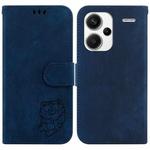 For Xiaomi Redmi Note 13 Pro+ 5G Little Tiger Embossed Leather Phone Case(Dark Blue)