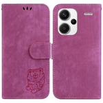 For Xiaomi Redmi Note 13 Pro+ 5G Little Tiger Embossed Leather Phone Case(Rose Red)