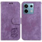 For Xiaomi Redmi Note 13 Pro 5G Little Tiger Embossed Leather Phone Case(Purple)