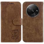 For Xiaomi Redmi A3 Little Tiger Embossed Leather Phone Case(Brown)