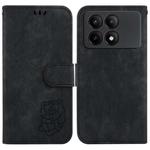 For Xiaomi Redmi K70E / Poco X6 Pro Little Tiger Embossed Leather Phone Case(Black)