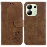 For Xiaomi Redmi Note 13 4G Global Little Tiger Embossed Leather Phone Case(Brown)