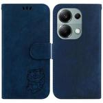 For Xiaomi Redmi Note 13 Pro 4G Little Tiger Embossed Leather Phone Case(Dark Blue)