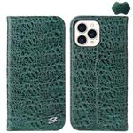 For iPhone 15 Pro Max Fierre Shann Crocodile Texture Magnetic Genuine Leather Phone Case(Green)