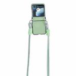 For Motorola Razr 40 Ultra Morandi Leather Texture Phone Case With Lanyard(Green)