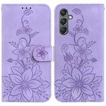 For Samsung Galaxy S23 FE 5G Lily Embossed Leather Phone Case(Purple)