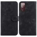 For Samsung Galaxy S20 FE 4G / 5G Lily Embossed Leather Phone Case(Black)