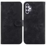 For Samsung Galaxy A32 5G Lily Embossed Leather Phone Case(Black)