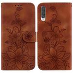 For Samsung Galaxy A70 / A70s Lily Embossed Leather Phone Case(Brown)