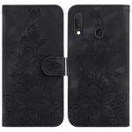 For Samsung Galaxy A10e / A20e Lily Embossed Leather Phone Case(Black)