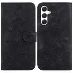 For Samsung Galaxy S24 5G Lily Embossed Leather Phone Case(Black)