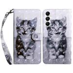 For Samsung Galaxy A05s 3D Painted Leather Phone Case(Smile Cat)