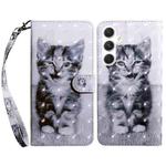 For Samsung Galaxy S24 5G 3D Painted Leather Phone Case(Smile Cat)