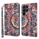 For Samsung Galaxy S24 Ultra 5G 3D Painted Leather Phone Case(Colorful Mandala)