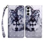 For Samsung Galaxy A35 5G 3D Painted Leather Phone Case(Husky)