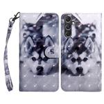 For Samsung Galaxy A55 5G 3D Painted Leather Phone Case(Husky)