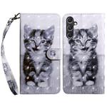 For Samsung Galaxy A55 5G 3D Painted Leather Phone Case(Smile Cat)
